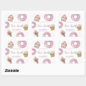 Twee zoete cupcake en donuts meisje 2e verjaardag vierkante sticker (Vel)