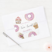 Twee zoete cupcake en donuts meisje 2e verjaardag vierkante sticker (Envelop)