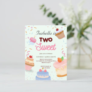Twee zoete cupcake met spikkels 2e verjaardag meis briefkaart