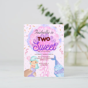 Twee zoete cupcake regenboog zeemeermin 2e verjaar briefkaart