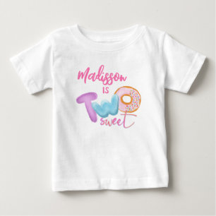 Twee zoete Donut Pink Girl 2e verjaardag