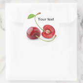Twee zoete kersen ronde sticker (Tas)