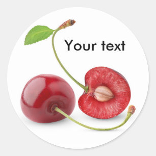 Twee zoete kersen ronde sticker