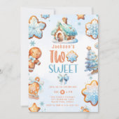 Twee zoete kerstkoekjes jongen 2e verjaardag kaart (Voorkant)