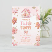 Twee zoete kerstkoekjes meisje 2de verjaardag kaart (Staand voorkant)