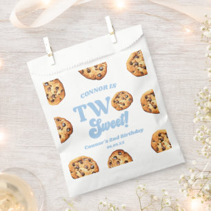 Twee zoete koekjes en melk 2e verjaardagsfeest bedankzakje