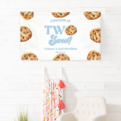 Twee zoete koekjes en melk 2e verjaardagsfeest spandoek (Insitu)