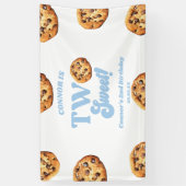 Twee zoete koekjes en melk 2e verjaardagsfeest spandoek (Verticaal)