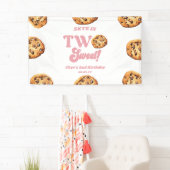 Twee zoete koekjes en melk 2e verjaardagsfeest spandoek (Insitu)