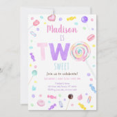 Twee zoete Lollipop-Snoep-dag Kaart (Voorkant)