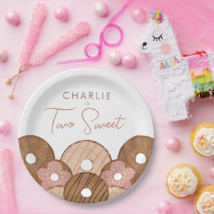 Twee zoete meisjes donut Birthday Papieren Bordje