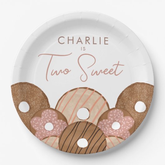 Twee zoete meisjes donut Birthday Papieren Bordje (Voorkant)