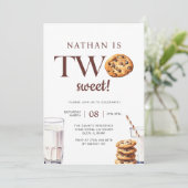 Twee zoete melk en koekjes 2e verjaardag kaart (Staand voorkant)