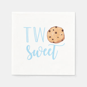 Twee Zoete Melk en Koekjes blauwe Verjaardagsfeest Servet