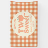 Twee zoete perzik fruit tweede 2e verjaardagsfeest spandoek (Verticaal)