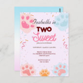 Twee zoete POOT kat en Sprinkles 2de verjaardag Me Briefkaart (Voorkant / Achterkant)