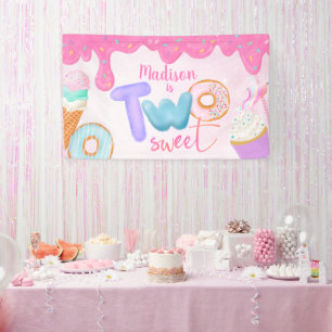 twee zoete Roze Glazuur Spandoek