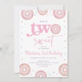Twee zoete roze pasteldonut tweede verjaardag kaart (Voorkant)