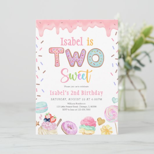 Twee zoete tweede verjaardag kaart (Staand voorkant)