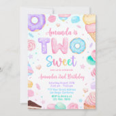 Twee zoete verjaardag uitnodiging, 2e verjaardag m kaart (Voorkant)