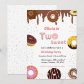 Twee zoete verjaardagsuitnodiging, themafag kaart (Voorkant / Achterkant)