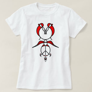 Twee zogende vogels t-shirt