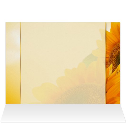 Twee zonnebloemen bruiloft met een eersteklas kaar (Binnen Horizontaal (Boven))