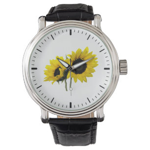 Twee zonnebloemen horloge