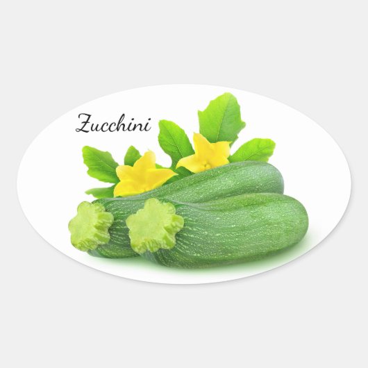 Twee zucchini ovale sticker (Voorkant)