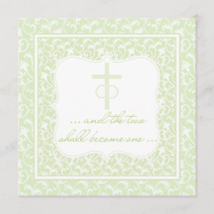Twee zullen één Christelijke bruiloft groen worden Kaart