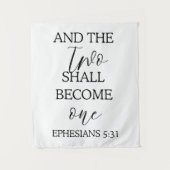 "Twee zullen één worden" Trouwtapijt Achtergrond Wandkleed (Voorkant)