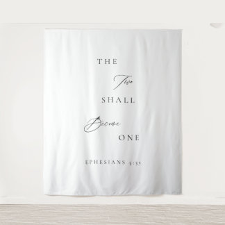 Twee Zullen Eén Worden Trouwtapijt Banner Wandkleed
