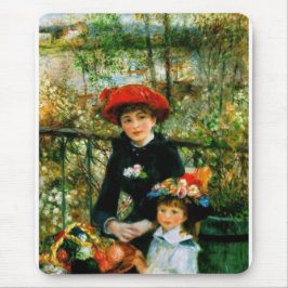 Twee zussen op de Terrace door Renoir Muismat