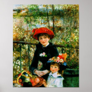 Twee zussen op de Terrace door Renoir Poster