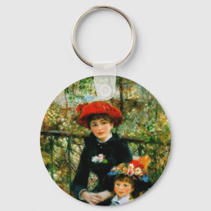 Twee zussen op de Terrace door Renoir Sleutelhanger