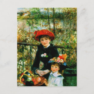Twee zussen (op de Terras) van Pierre Renoir Briefkaart