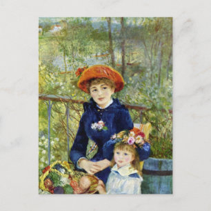 Twee zussen (op het terrein) van Pierre Renoir Briefkaart