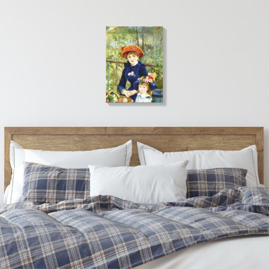 Twee zussen (op het terrein) van Pierre Renoir Canvas Afdruk (Insitu (Slaapkamer))