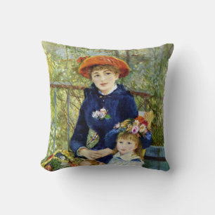 Twee zussen (op het terrein) van Pierre Renoir Kussen