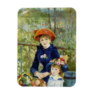 Twee zussen (op het terrein) van Pierre Renoir Magneet