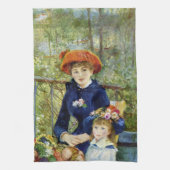 Twee zussen (op het terrein) van Pierre Renoir Theedoek (Verticaal)