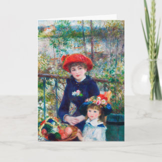 Twee zussen - Renoir Impressionist Painting 1881 Kaart