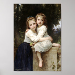 Twee zussen van William Bouguereau Poster