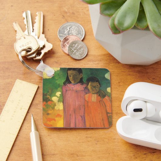 Twee zusters door Paul Gauguin, Vintage Fine Art Sleutelhanger (Bureau)