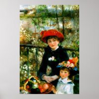 Twee zusters op het terras van Renoir