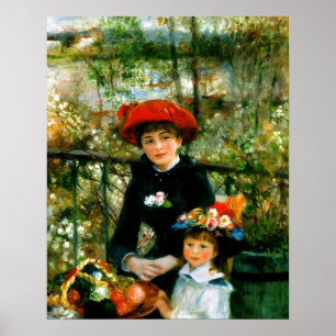Twee zusters op het terras van Renoir Poster