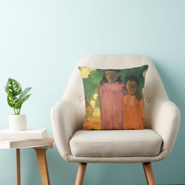 Twee zusters van Paul Gauguin, Vintage Fine Art Kussen (Stoel)
