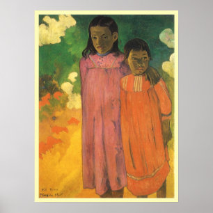Twee zusters van Paul Gauguin, Vintage Fine Art Poster