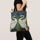 Twee zwanen Art Deco Canvas tas (Dichtbij)