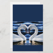 Twee zwanen briefpapier (Voorkant / Achterkant)